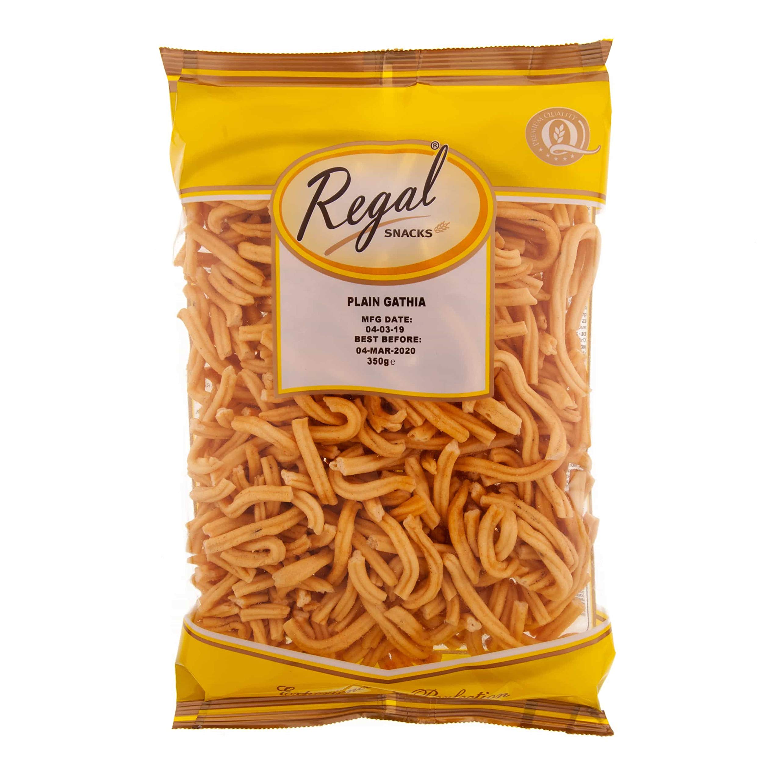 Regal Bakery Plain Gathia 350g- Indian Snacks - Fresh & Crunchy - Snacks On The Go - Snacks Mix ,Savouries Mix - Savoury Snack