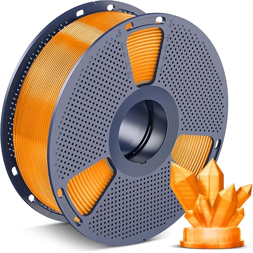 SUNLU PLA 3D Printer Filament, Transparent Orange Juice, 1KG | Clear PLA Filament 1.75mm, High Transparency, Neatly Wound, +/-0.02mm Accuracy, Compatible with Most FDM 3D Printers