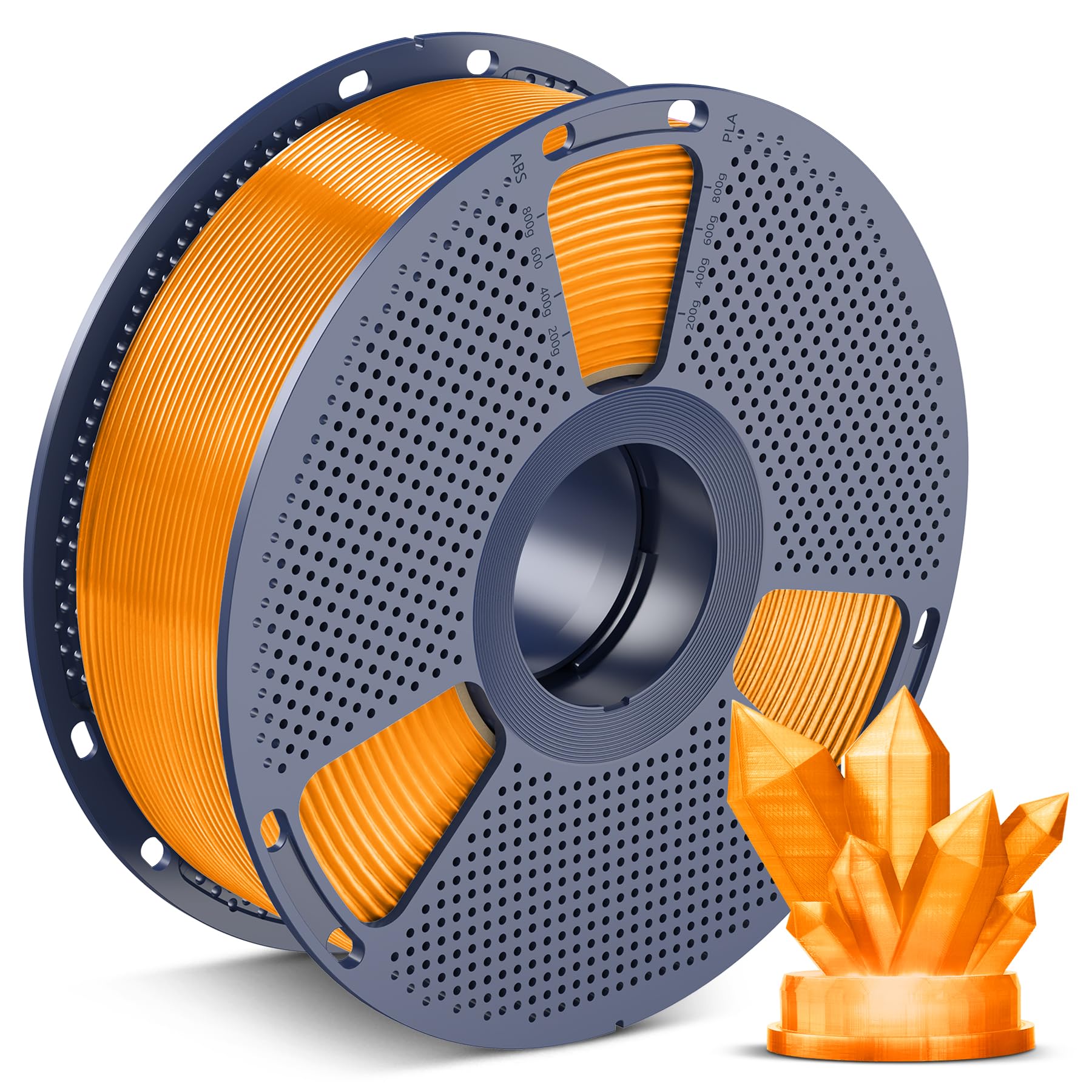SUNLU PLA 3D Printer Filament, Transparent Orange Juice, 1KG