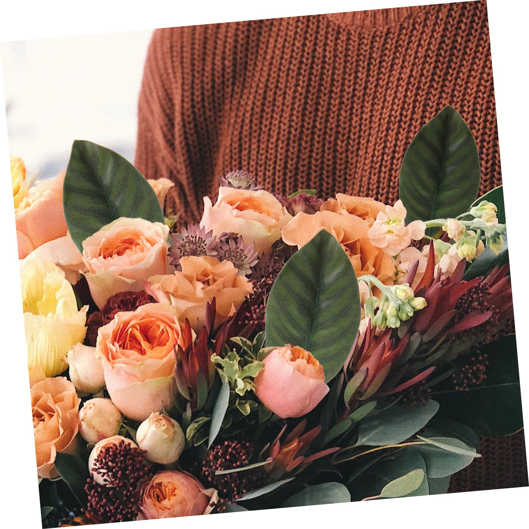 COLLBATH 2 Set Di Foglie Finte Flessibili Singole Foglie Di Magnolia Per Composizioni Decorative Resistenti Alla Sbiadimento 30 Pezzi * 2
