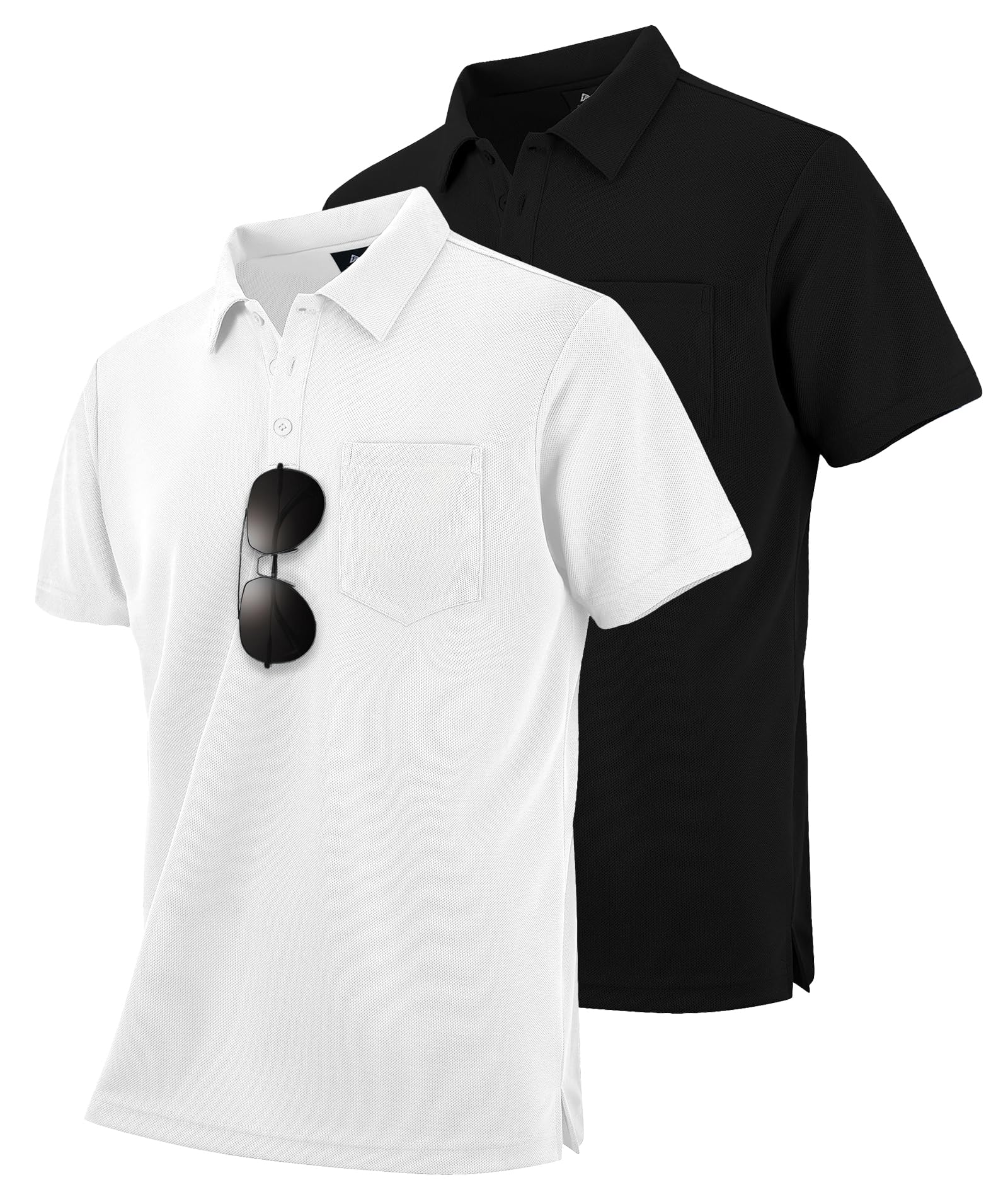 SwissWell 2er Pack Poloshirt Herren Kurzarm Golf Polo Shirt Männer T-Shirt Atmungsaktiv Polohemd