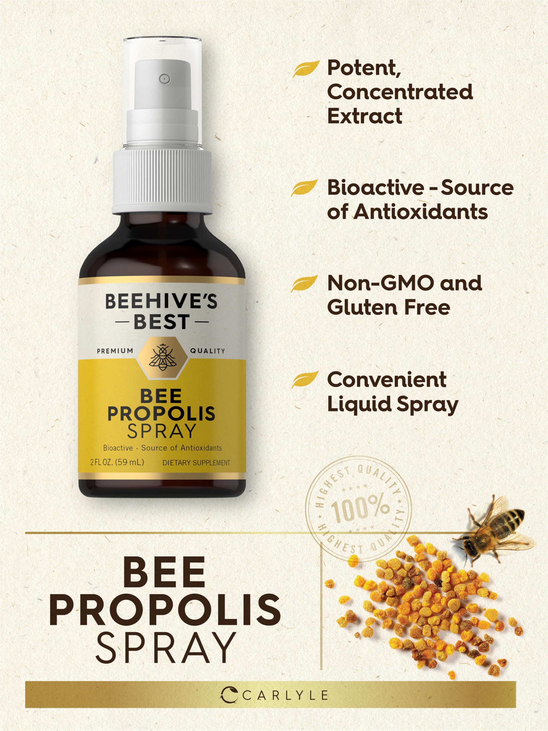 Carlyle Bee Propolis Throat Spray | 2 fl oz | Source of Antioxidants — Amazon image 4
