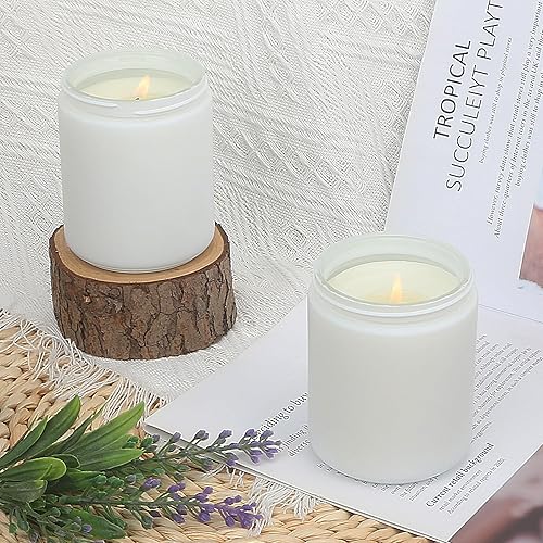 Vista 33 de MILIVIXAY Paquete de 20 tarros de vela de vidrio transparente de 8 onzas de grosor con tapas de metal negro, tarros de vela vacíos a granel