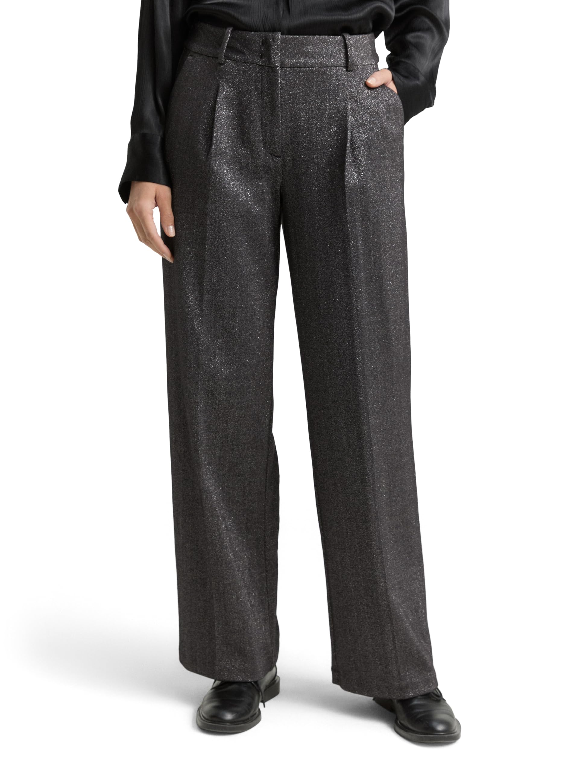 TOM TAILOR Pantalones de Mujer, 39338 - Tela con Purpurina, 36W / 30L