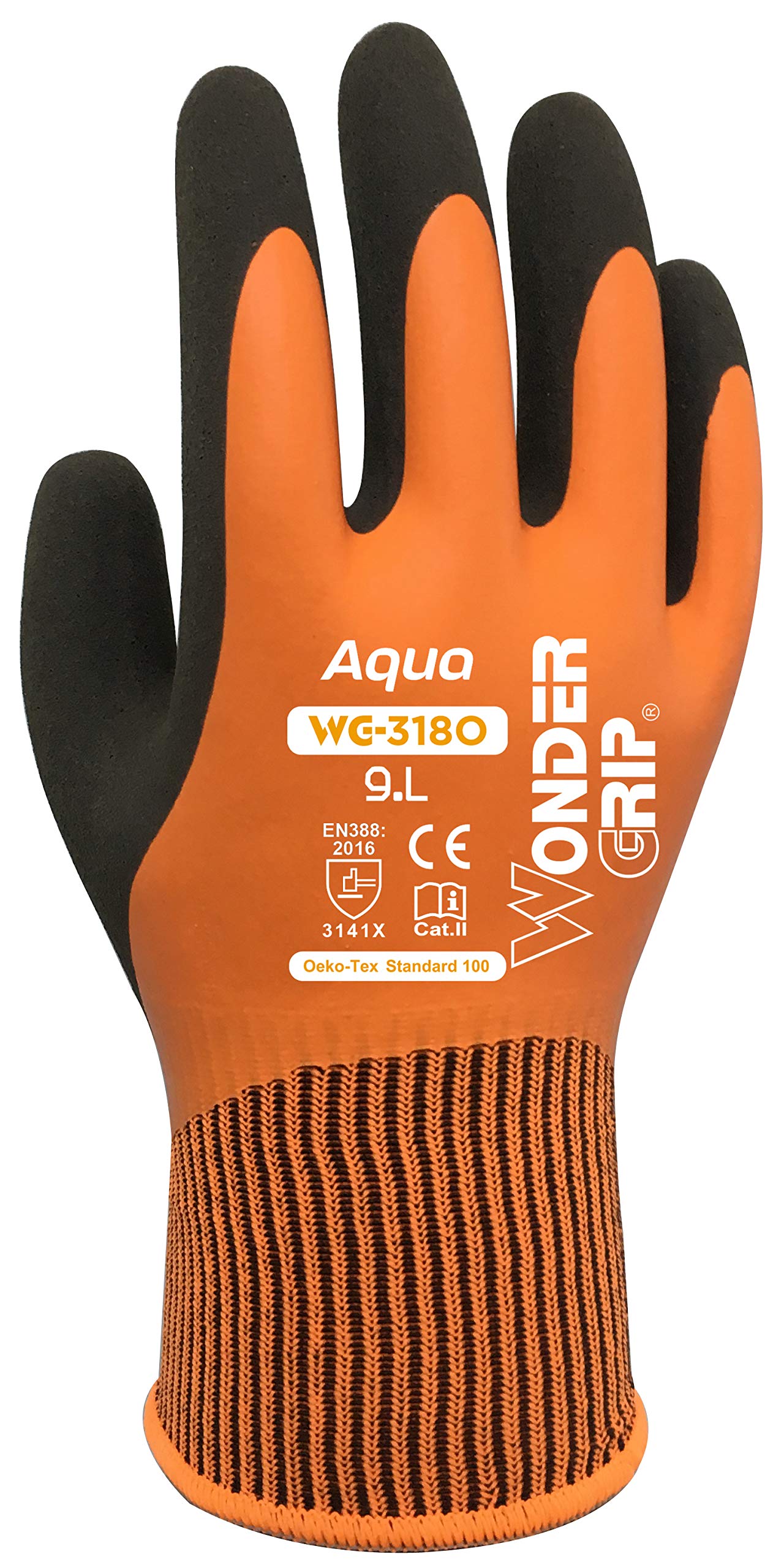 Wonder Grip Aqua,Orange Wg-318O 100% Waterproof Gloves, Xl/10