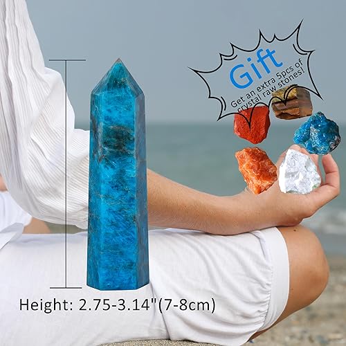 Miniatura 8 de Runyangshi Torre de cristal de citrino natural de 3 pulgadas con 5 piedras crudas de cristal en bruto para Reiki Chakra Meditación Terapia