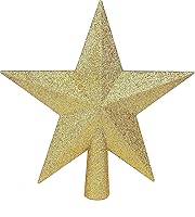 Vista 38 de YYCRAFT Adorno de Estrella con Purpurina para la Punta del Árbol Decoración Navideña - 6 Pulgadas, Rojo