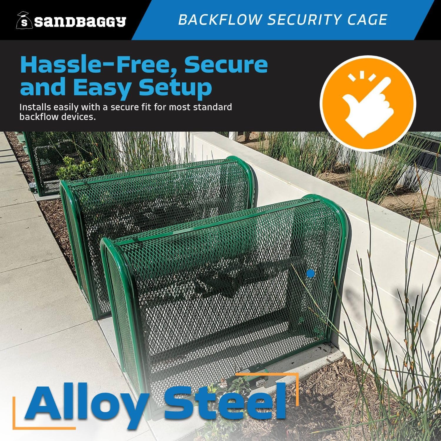 Sandbaggy Durable Backflow Security Cage – Backflow Preventer Enclosure | 2 Year Warranty (29” x 25” x 14.5” (LxHxW), 1, Count)