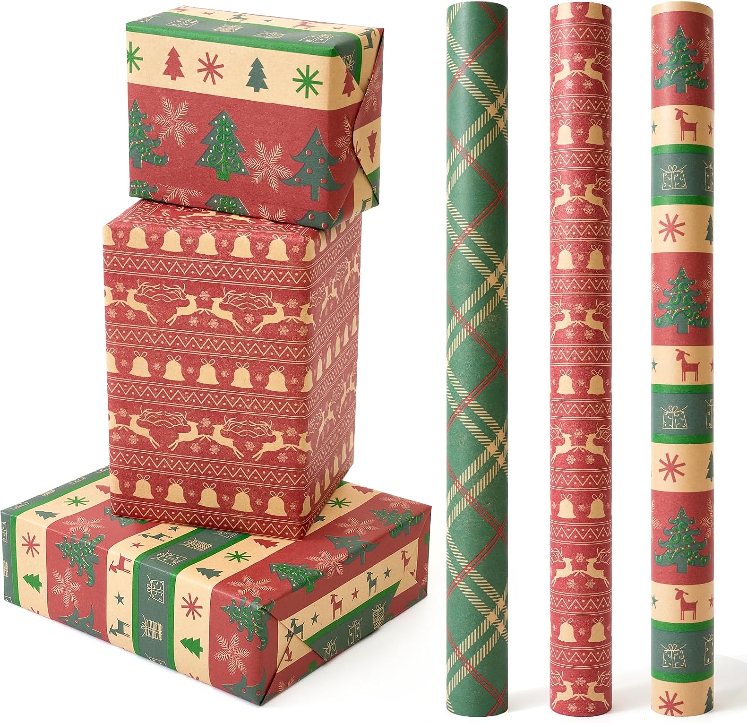 Christmas Wrapping Paper, 17 Inch X 120 Inch 3 Different