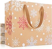 Vista 48 de EUSOAR Bolsas grandes de papel de papel para regalo, 12 bolsas de papel kraft de 12.5 x 4.5 x 11 pulgadas con asas a granel, para venta al por
