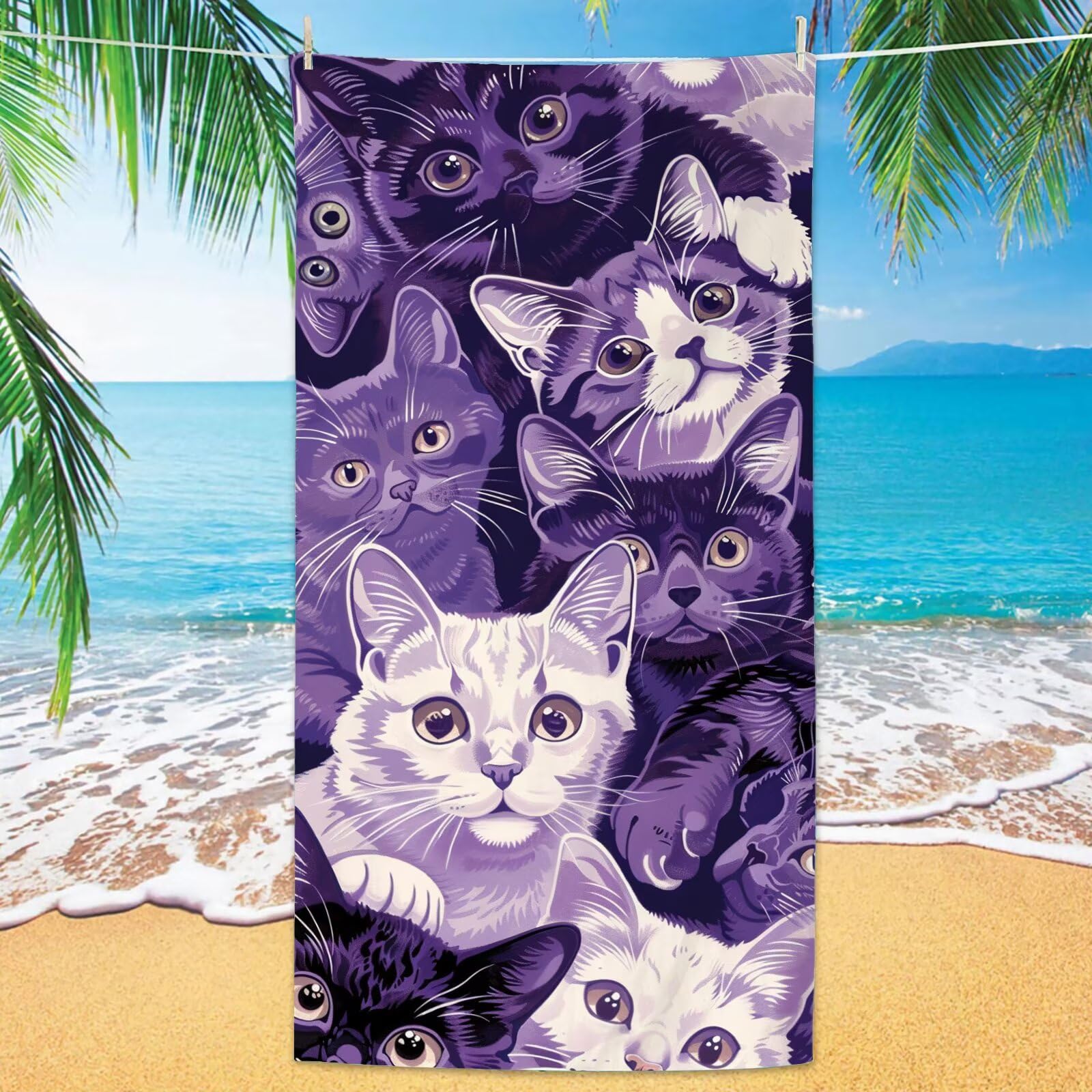 2 szt., bardzo duże 100 x 220 cm, szybkoschnący ręcznik z mikrofibry, bez piasku, plażowy, lekki podróżny, kompaktowy ręcznik kempingowy z torbą do przechowywania, chłonny, dla kobiet, mężczyzn