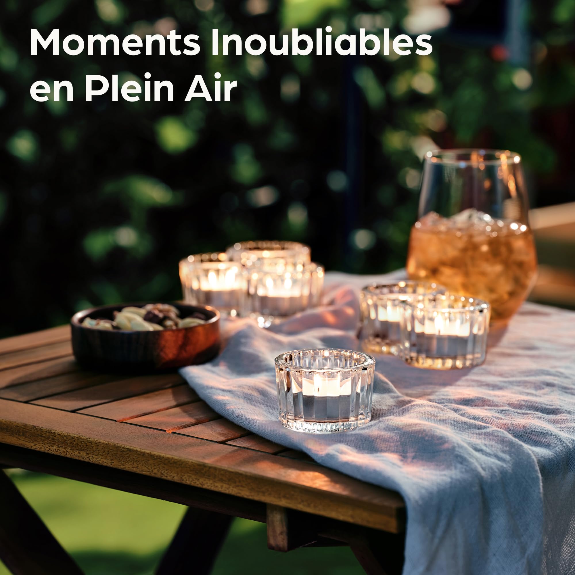 Photophore Bougeoir en Verre Transparent 12 Porte Bougie Décoration Maison Mariage Fête Table