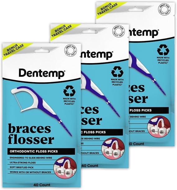 Braces Flosser 3 Pack & OrthoDots Clear 2 Pack Clean and Protect Your Orthodontics