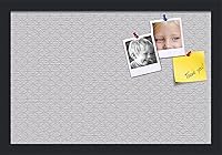 Vista 87 de PinPix Tablero de anuncios de corcho de 20 x 14 pulgadas. Este tablero decorativo enmarcado viene con diseño de círculos B W y un marco negro