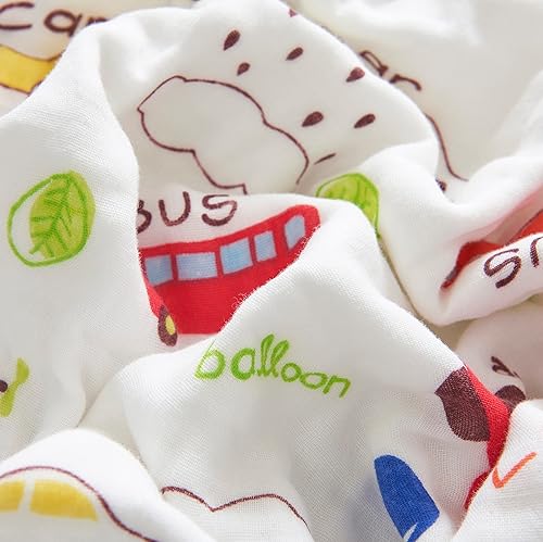 Vista 53 de J-pinno Manta reversible de muselina de estrellas y luna brillante, 100% algodón, 6 capas, manta suave y cálida, para sofá y niños pequeños, sábana