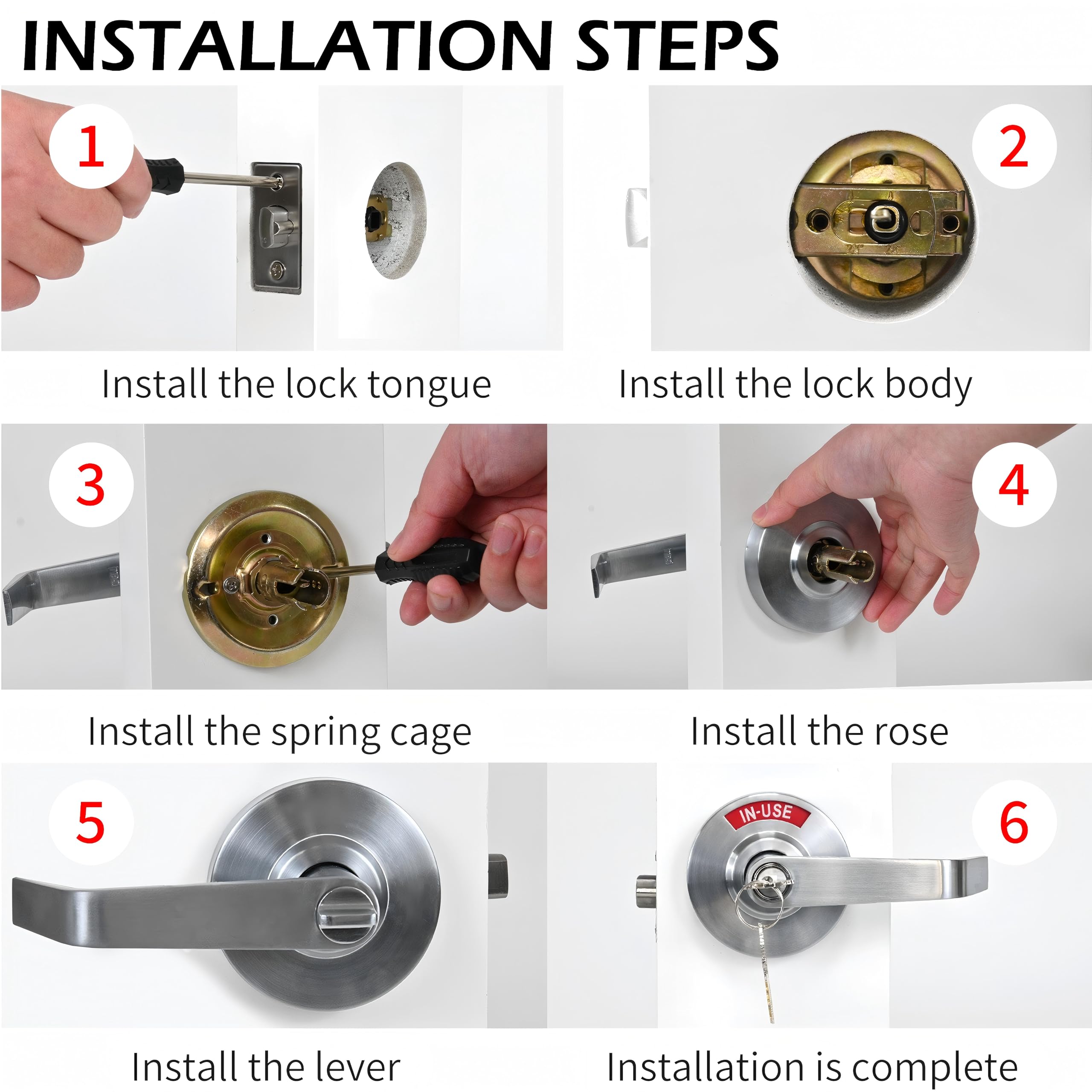 Silver Indicator Door Handle - Privacy Lock for Commercial Use -9 Silver Indicator Door Handle - Privacy Lock for Commercial Use -9