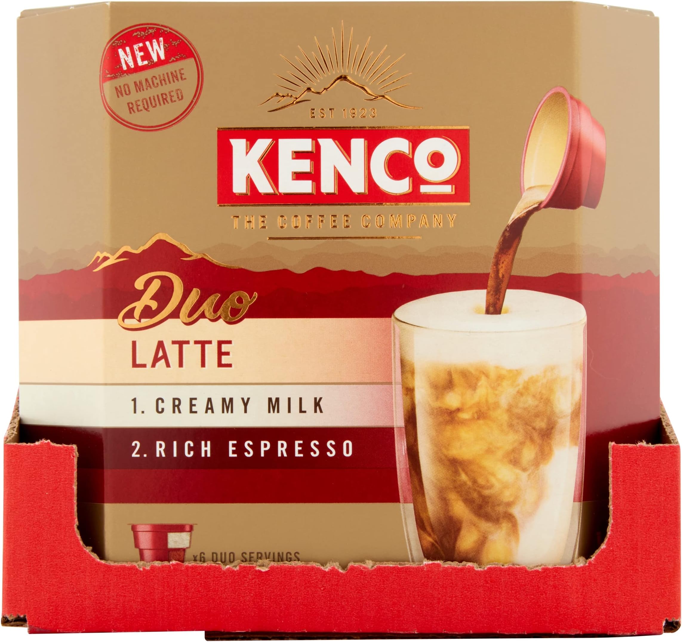 Kenco Duo Latte Instant Coffee 6x17.25g (Pack of 4, Total 24 Drinks, 414g)