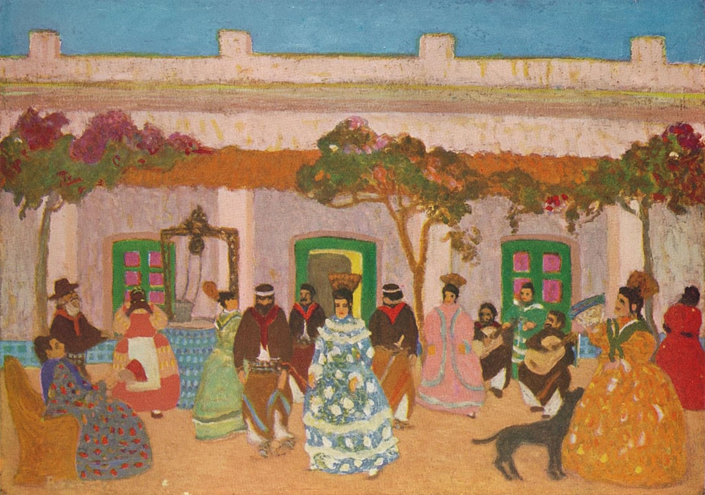 ARTXLXXBN Famous Painting Canvas Artwork Graffiti Print Creole Dance by Pedro Figari Portrait Canvas Image for Home Decor 60x90cm