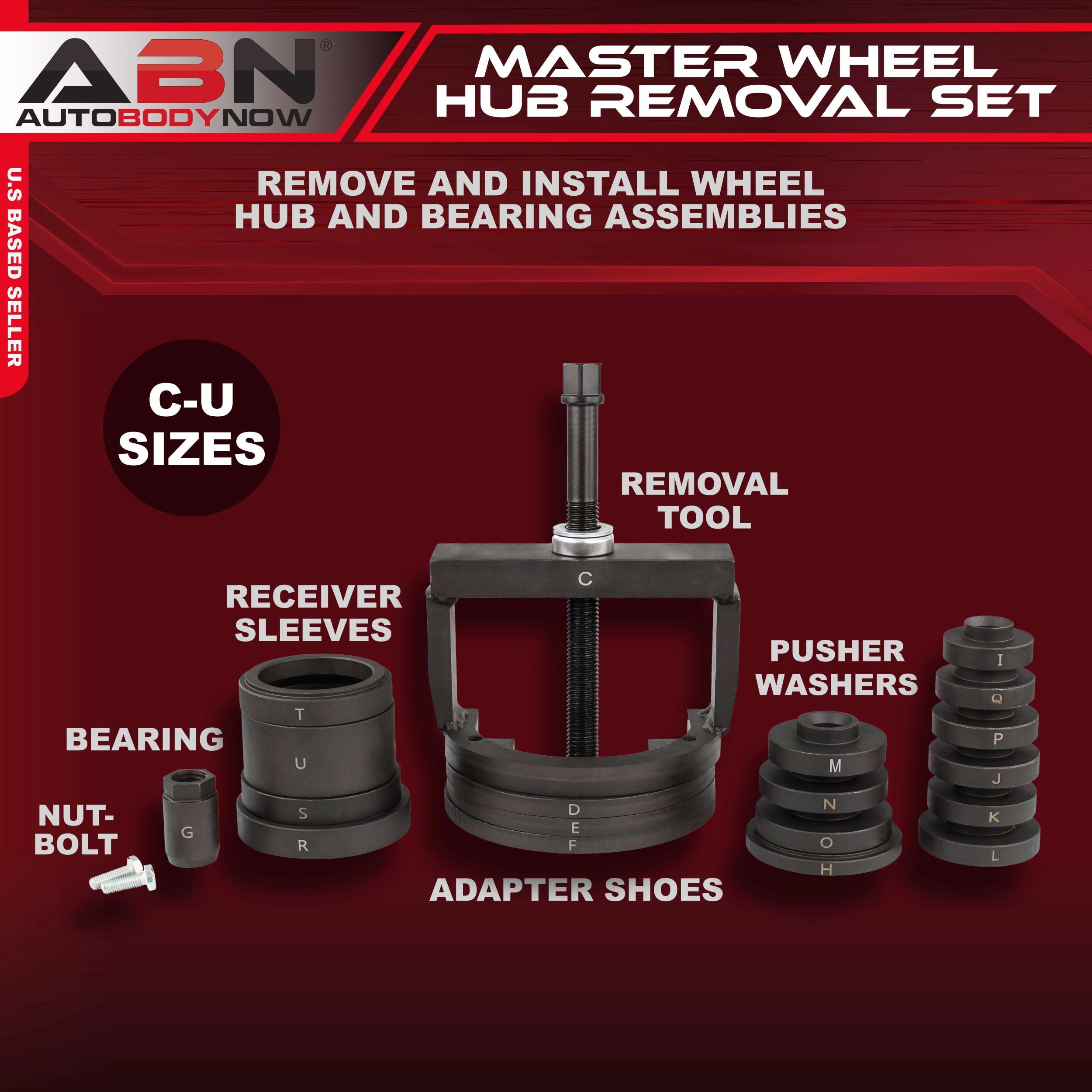 Master Rear Hub Tool Snapklik.com : Master Wheel Hub Removal Tool Kit - C To U Sizes Front ...