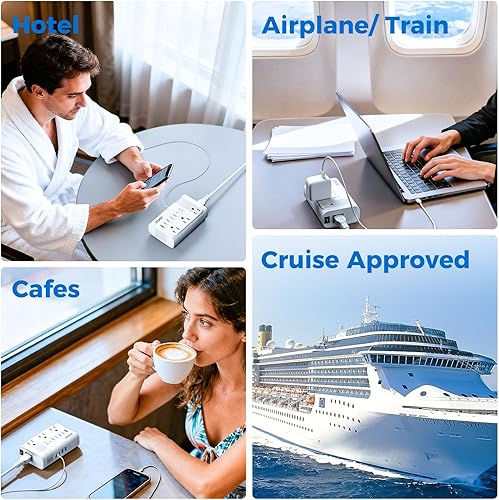 Miniatura 9 de DOACE Convertidor de 220 V a 110 V para viajes europeos - Convertidor de voltaje de 350 W de EE. UU. a Europa con 4 cargadores QC+PD para usar