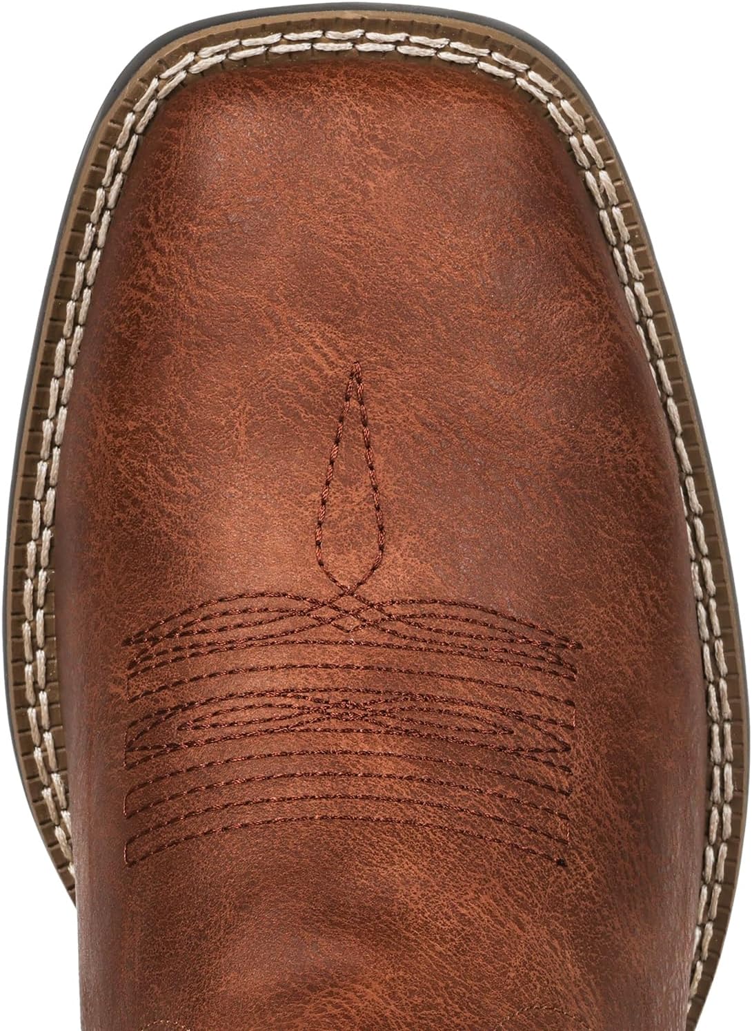 IUV Cowboy Boots for Men Square Toe Pull-On Western Boots with Classic Embroidery, Slip & Oil Resistant Outsole, Durable Heel for Stylish Casual, and Country Wear
