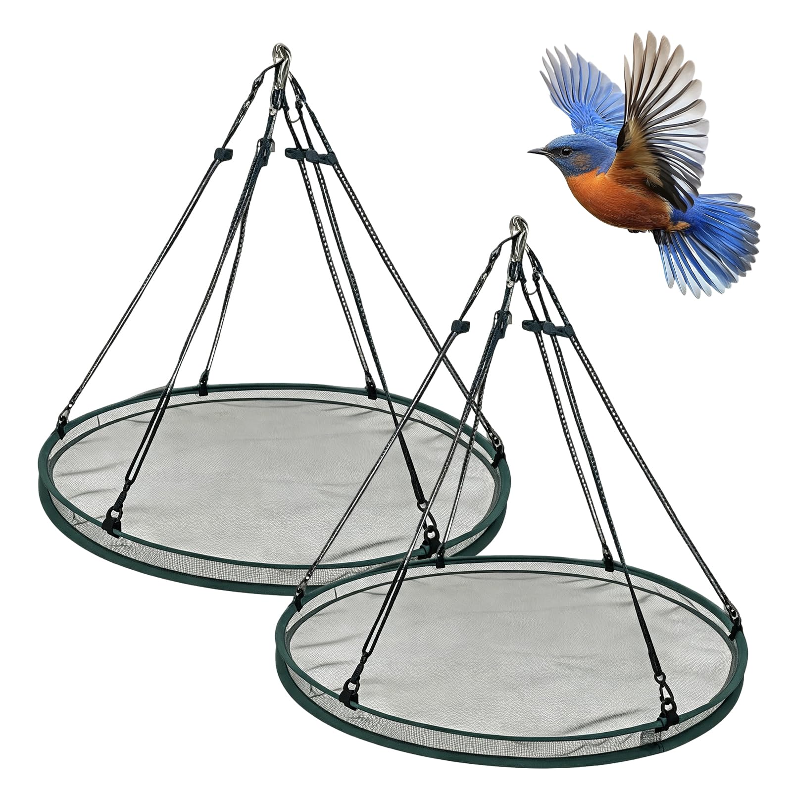 2Pack Bird Seed Catcher Tray Feeder, 40cm Under Bird Feeder Seed Catcher