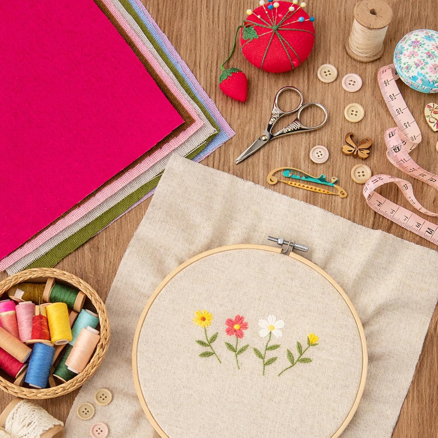 12 Sheets 12 Colors Linen Embroidery Fabric, Pre-Cut Embroidery Quilting Cloth Garments Crafts Accessories Square Stitch Cloth Backing Material Sewing DIY(11.8×11.8Inch)