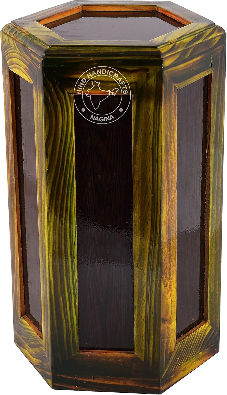 Border Engraved Cremation Urns for Human Ashes Adult, Burial Urns for Columbarium, Wooden Box Funeral Urns for Human Ashes Large (250 Cubic Inches, Antique 2)