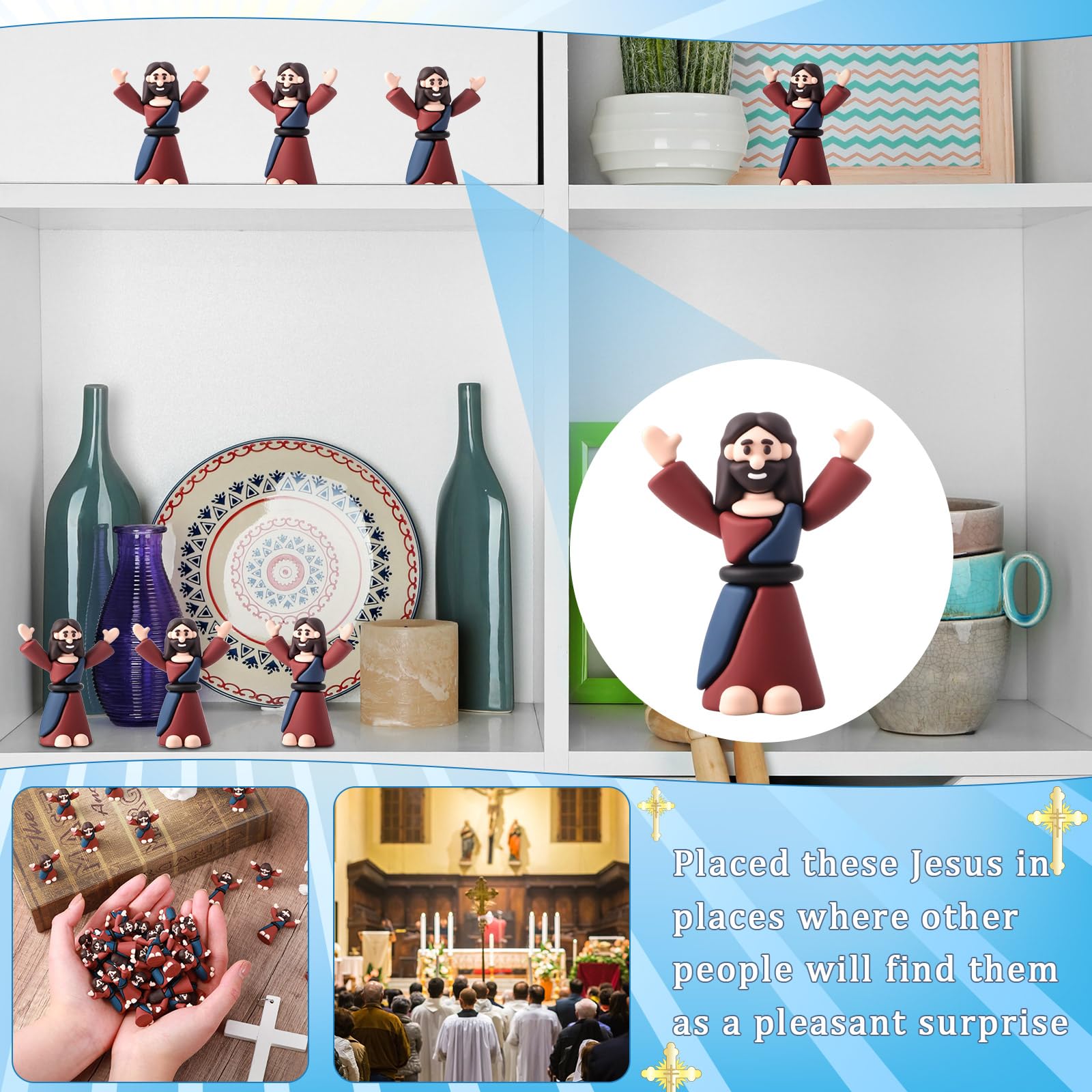 Jesus Loves You Figures 50 Pcs Mini Jesus Figures Bulk - Multicolor ...