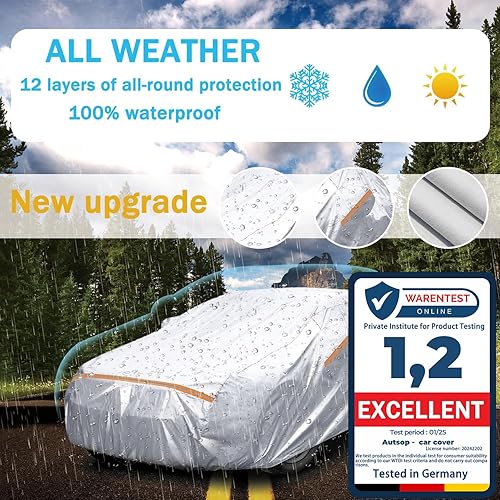 Miniatura 2 de Autsop Funda impermeable para camión de 6 capas para todo tipo de clima, protección contra el granizo contra la lluvia y los rayos UV, cubierta