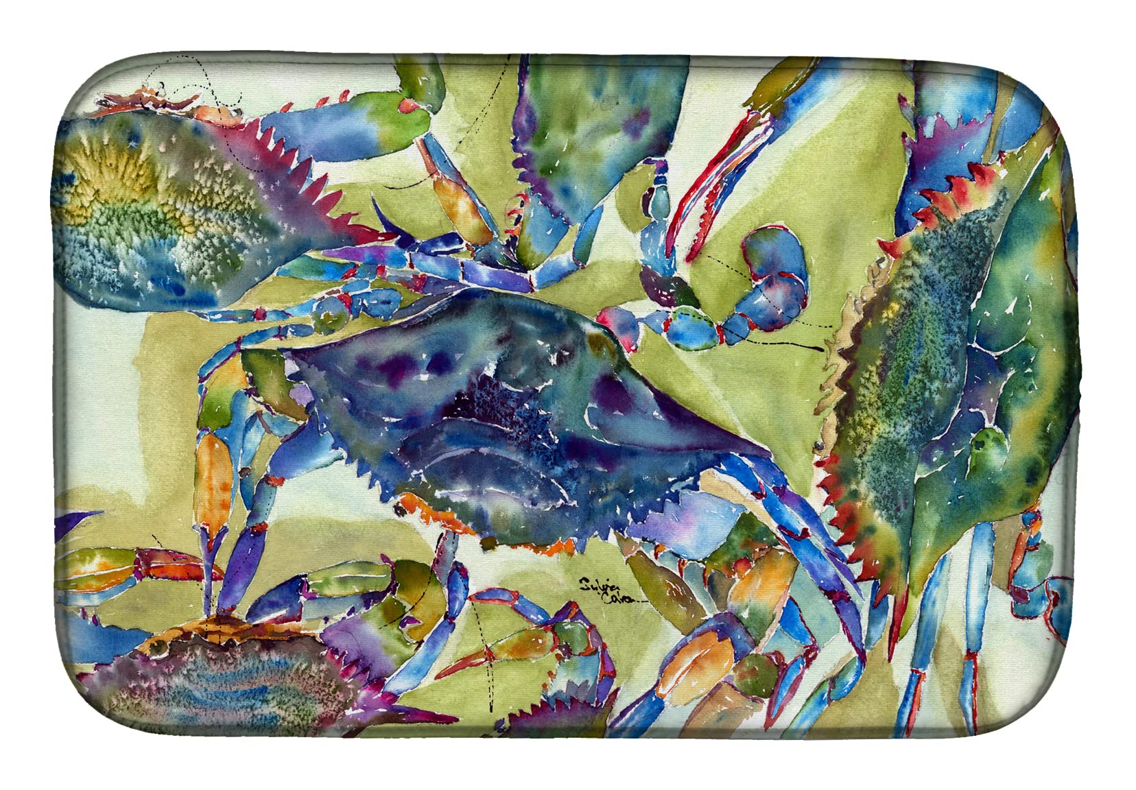 Tappetino Scolapiatti Decorativo Con Balena - Caroline's Treasures, 35,6x53,3 Cm, Assorbente E Colorato