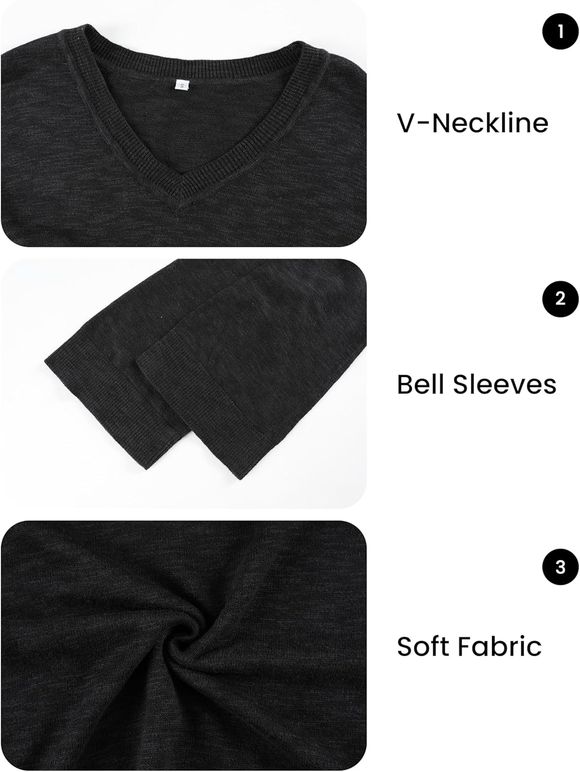 Dqbeng Womens V Neck Oversized Sweater Pullover Lightweight Slouchy Long Sleeve Loose Fit Casual Spring Tunic Tops - Image 4