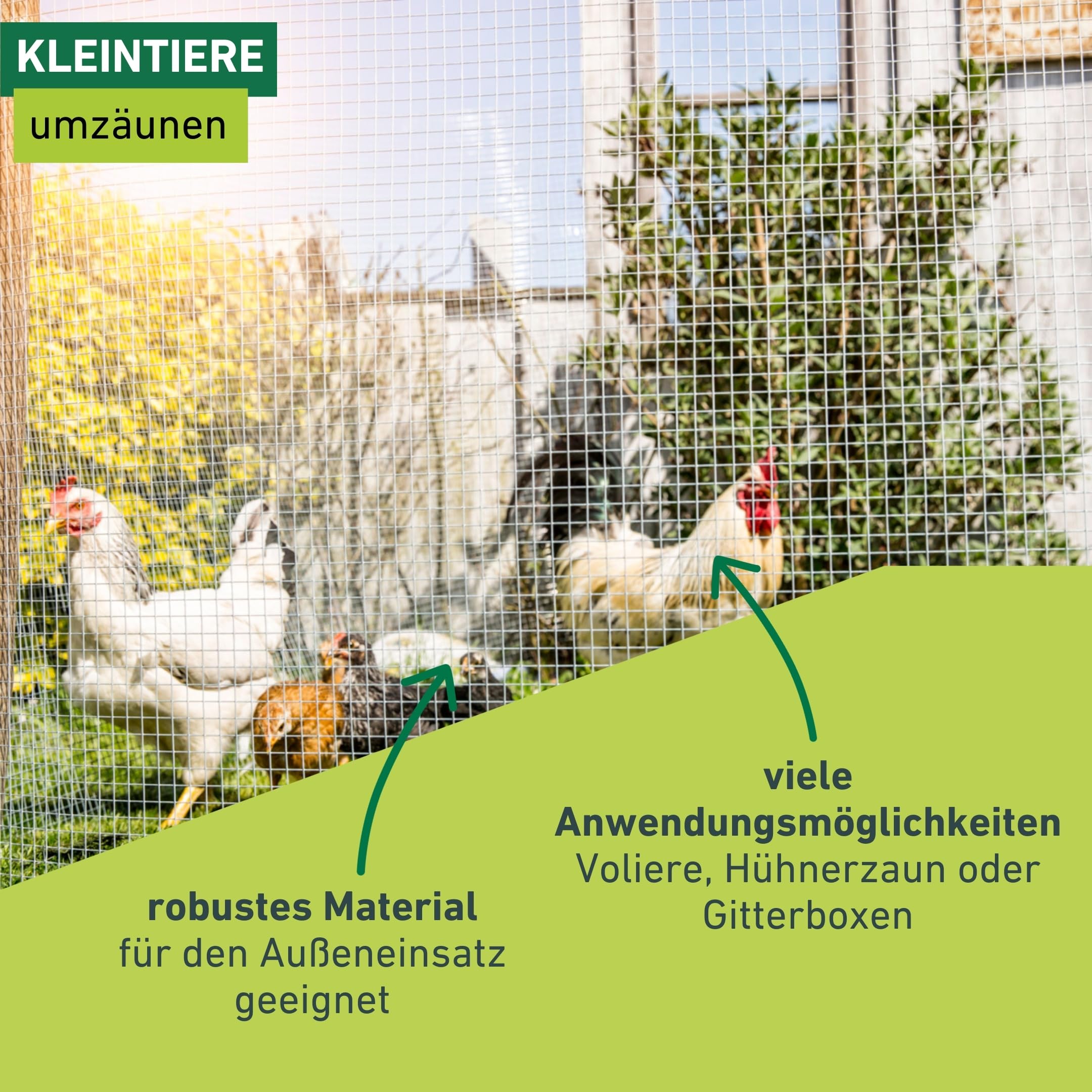 Windhager Drahtgitter verzinkt, Volierendraht für Hasen, Meerschweinchen oder Hühner, Maschendraht, 5 x 1 m, Maschenweite 12,7 mm