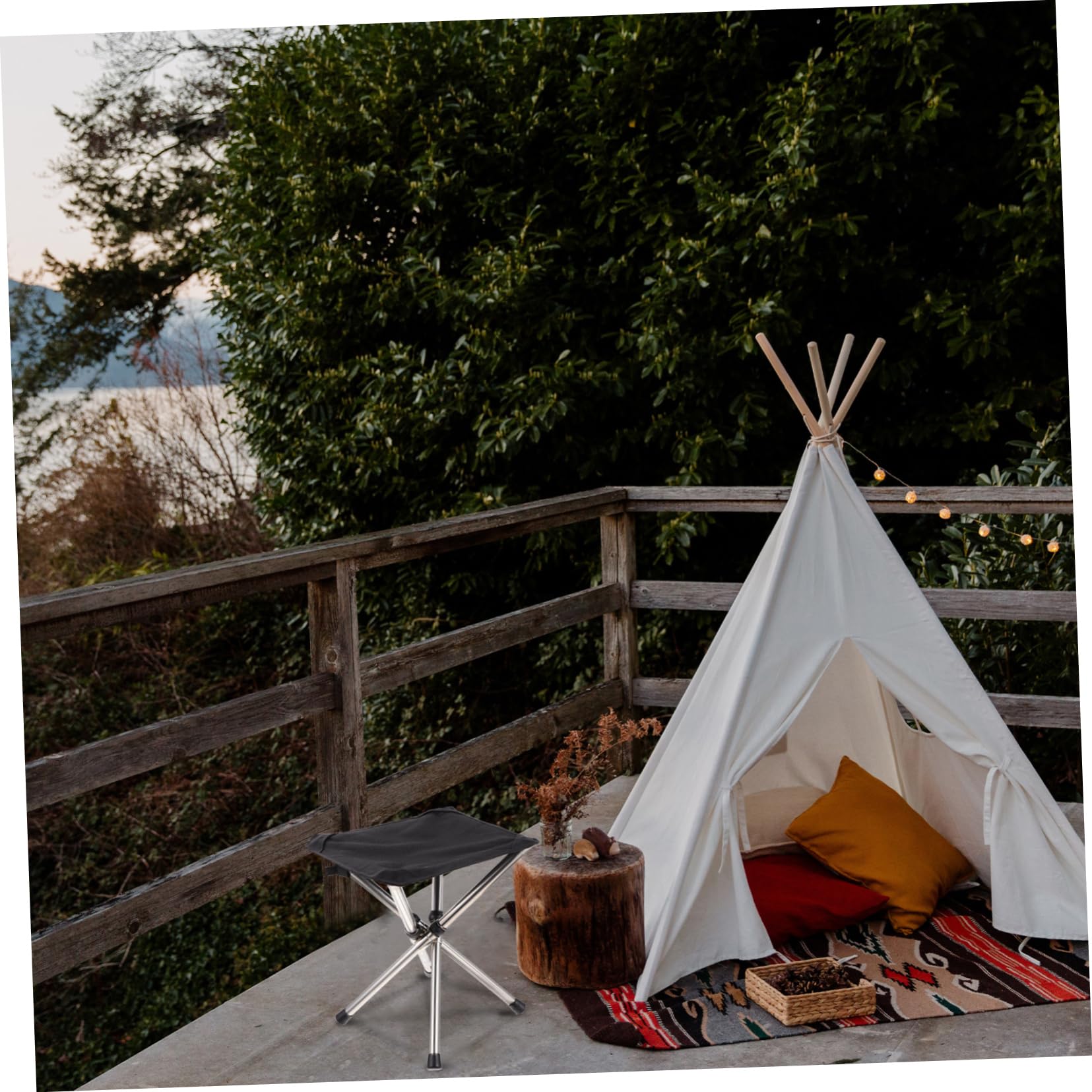 Toddmomy Sgabello da Pesca Pieghevole Portatile in Acciaio Inossidabile Nero, Pratico e Resistente per Picnic e Giardino, come Sedia da Campeggio Salvaspazio