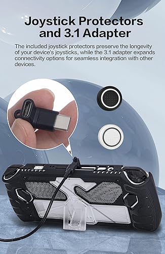 Miniatura 6 de Funda protectora para ASUS ROG Ally, funda de TPU para ASUS ROG Ally con soporte, incluye 2 protectores de pantalla de vidrio templado ASUS ROG