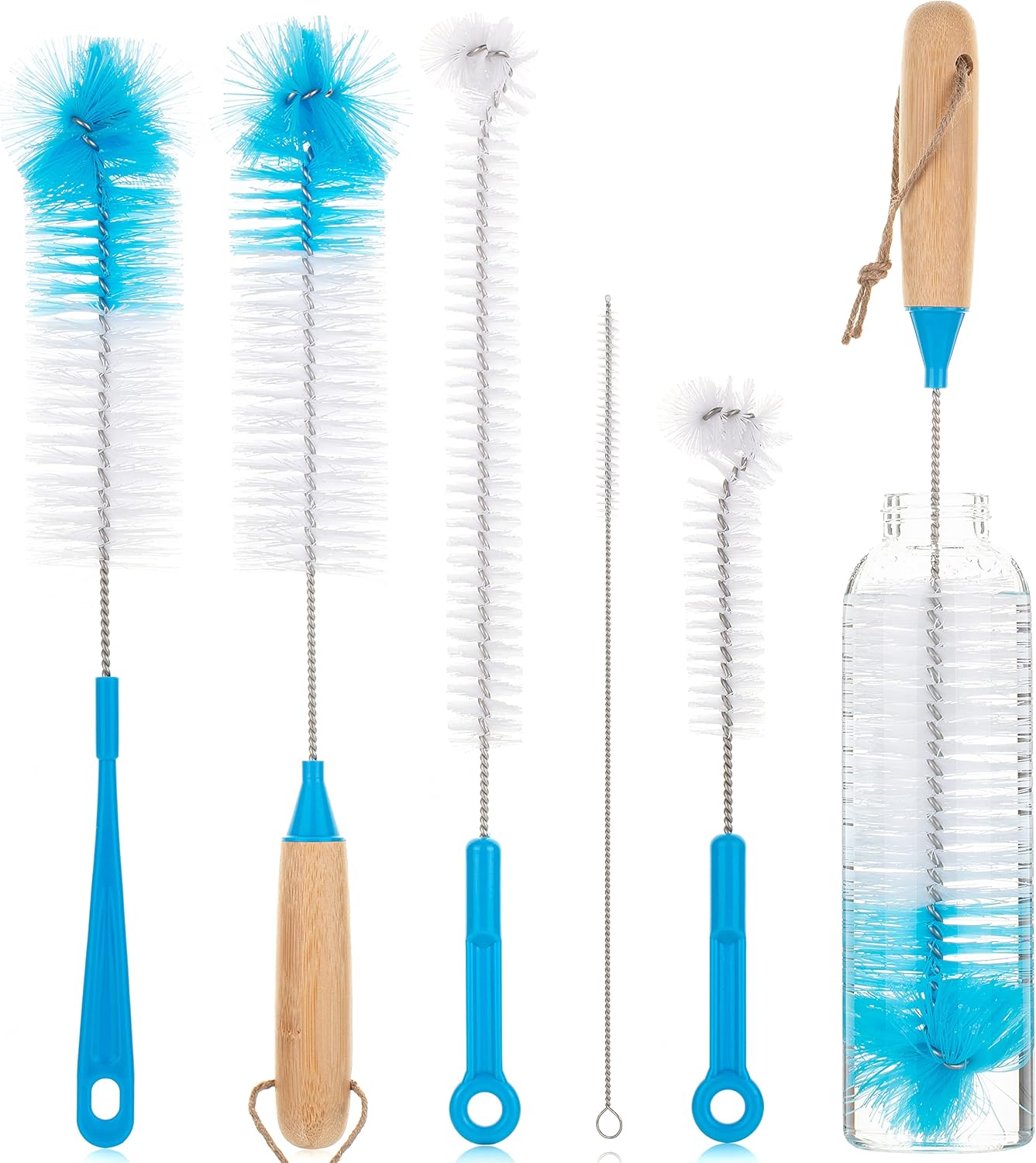 Slick- Bottle Brush Cleaner Set, 5 Pack, Water Bottle Brush, Bottle Brushes for Cleaning, Water Bottle Cleaner Brush, Bottle Brush Set, Bottle Cleaning Brushes, Bottle Washer Brush