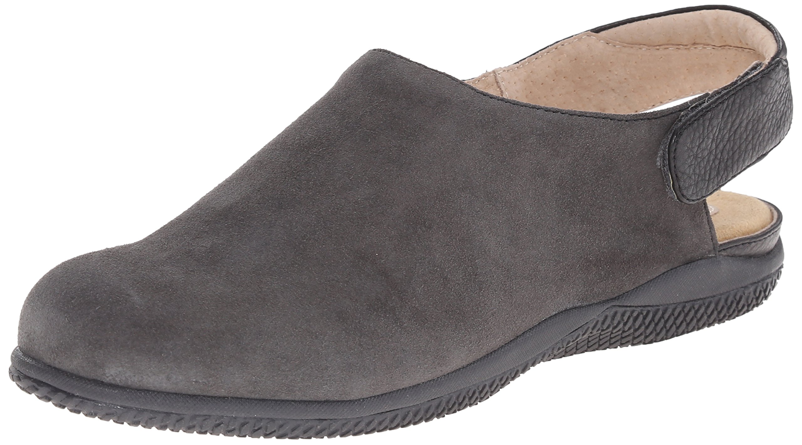 SoftWalkWomen's Holland Ballet Flat, Black Soft Tumbled Leather Suede, 4 UK Narrow