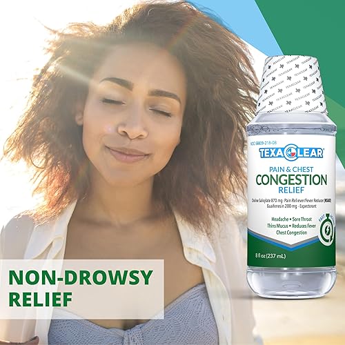 Miniatura 4 de TexaClear® Alivio del dolor y la congestión del pecho | Sin tintes | Multisíntoma | Acción rápida | 8 onzas
