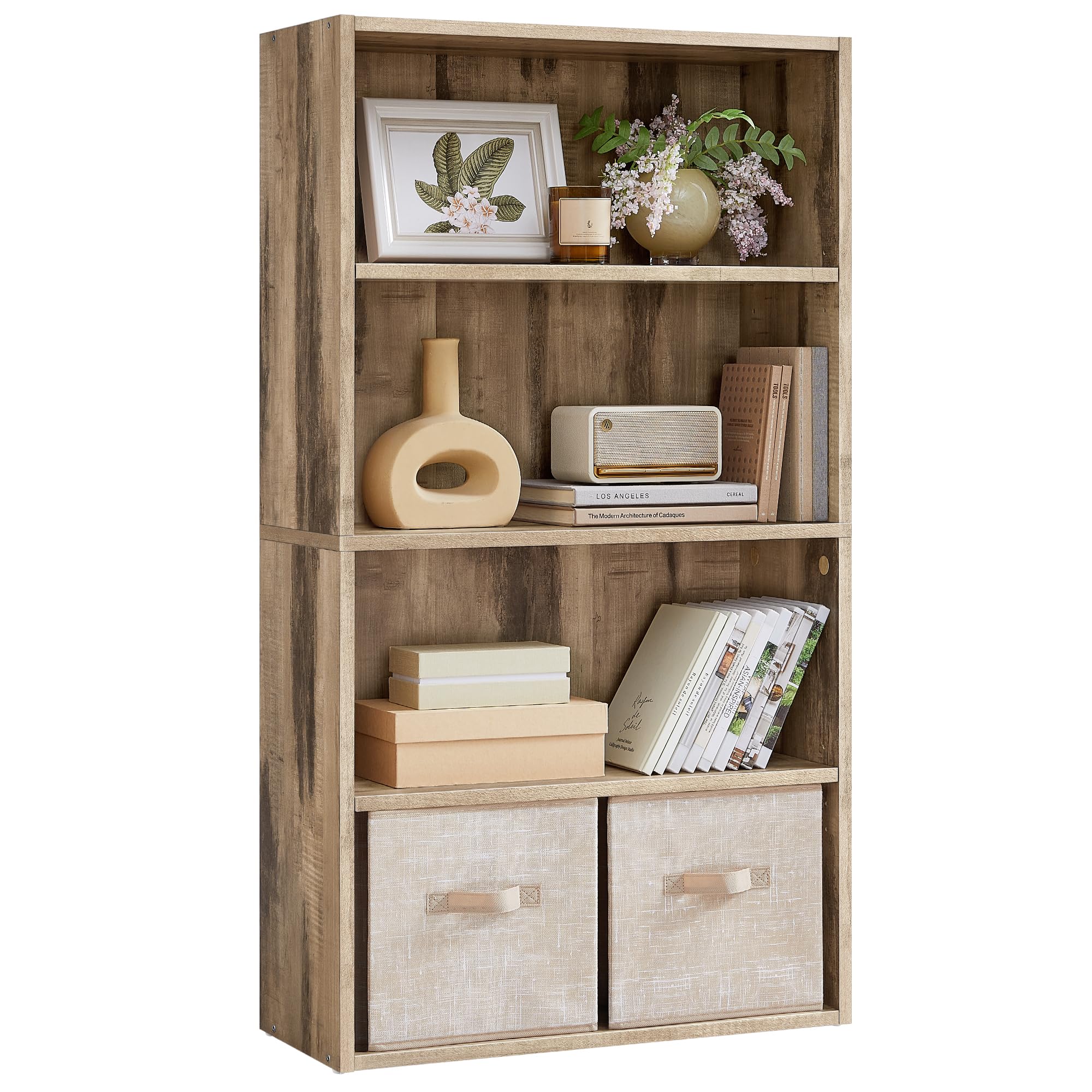 VASAGLE 4-Tier Bookshelf, Storage Organizer, 23.6 x 9.4 x 42.4 Inches