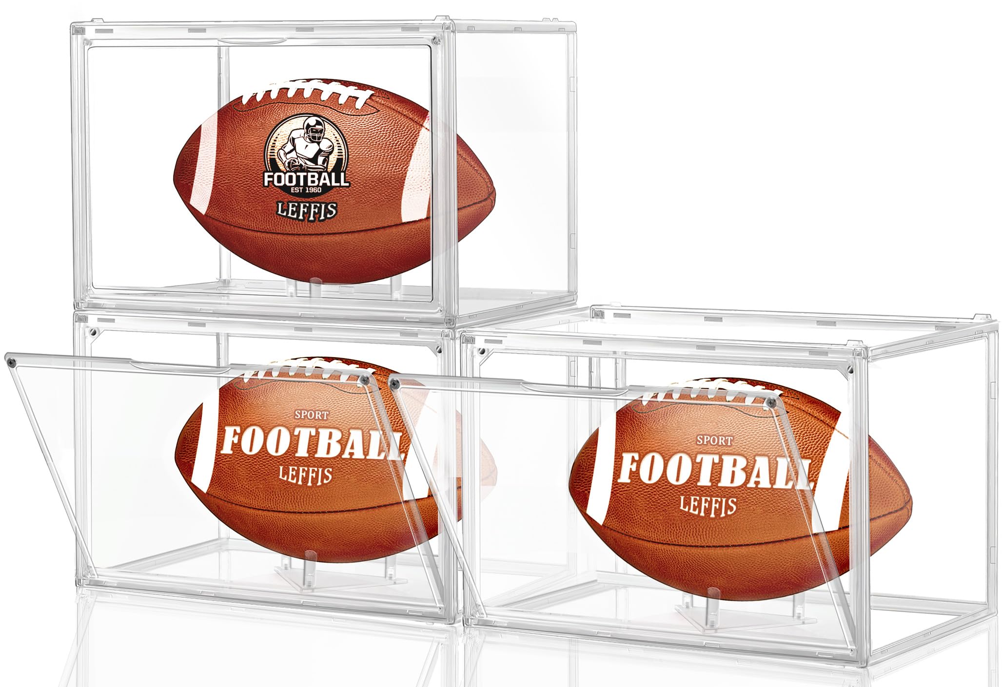 Amazon.com: 3 Pack Football Display Case, Football Case Display Case ...
