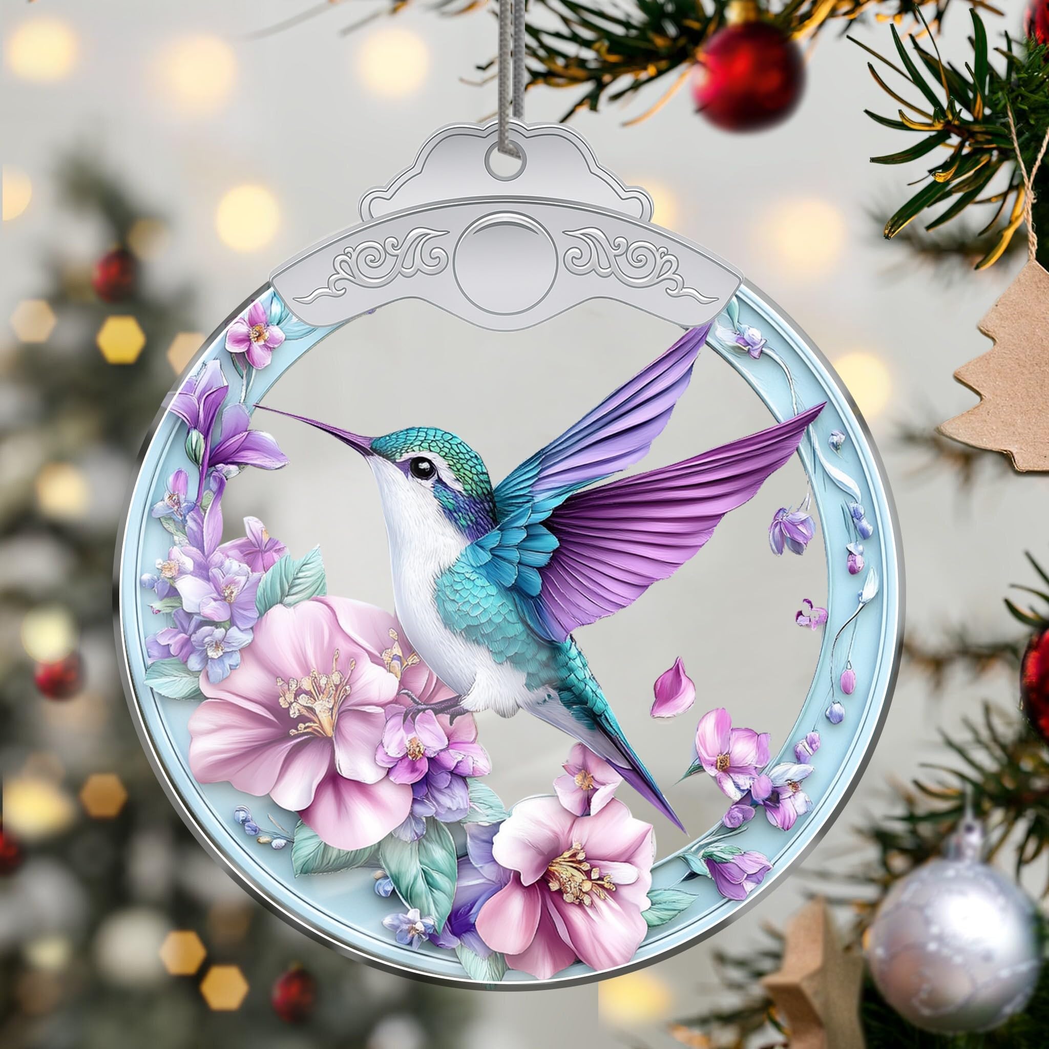 Christmas Ornaments Bird Crystal Hanging, Holiday Handmade Christmas Tree Ornaments, Car & Home Decoration - Xmas Gifts Present Acrylic Craft Decor, Gift Exchange Ideas for Family Friends C347