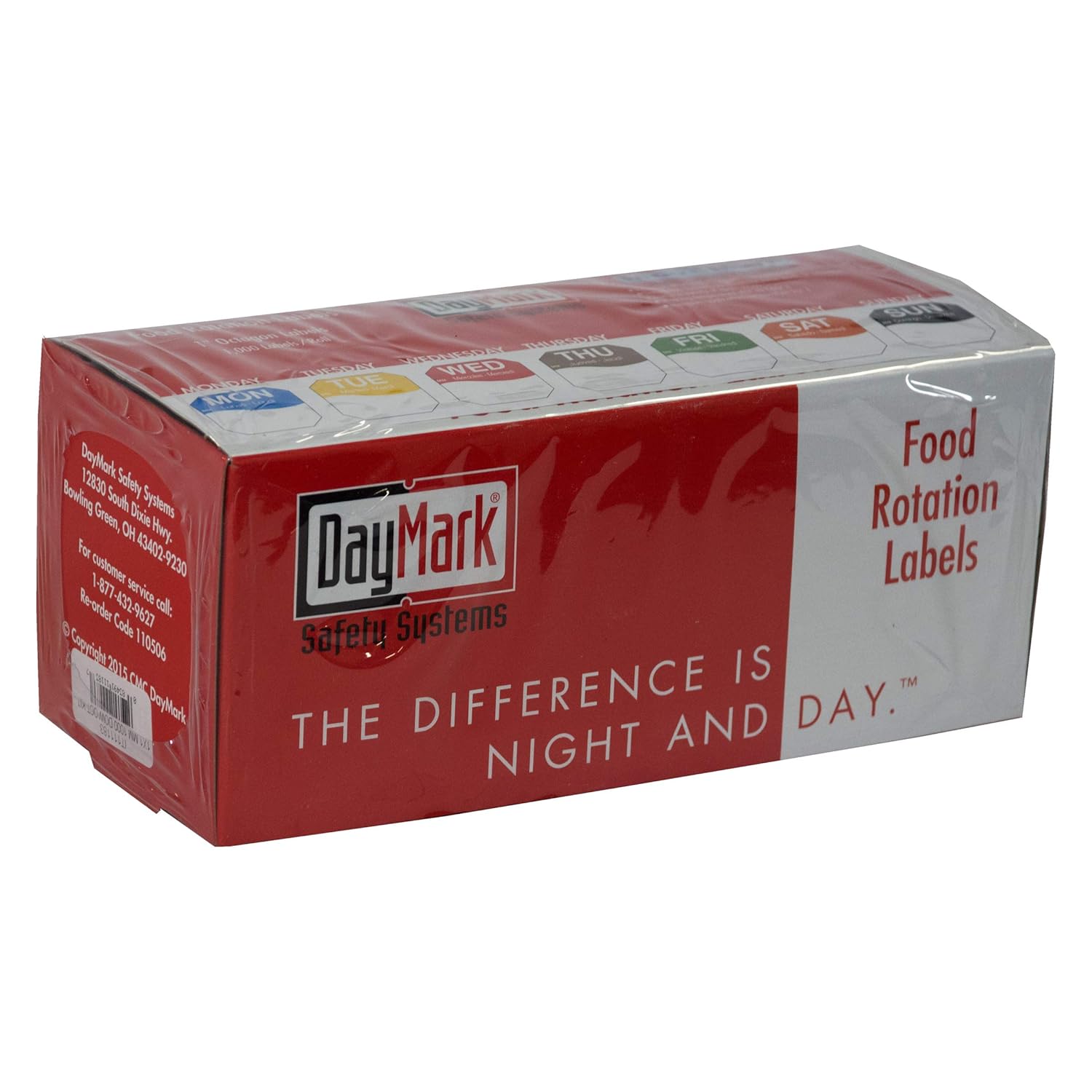 DayMark Safety Systems Day of The Week 1" Removable Labels, Monday-Sunday, Dispenser Box Included (7,000 Labels) (IT111183)