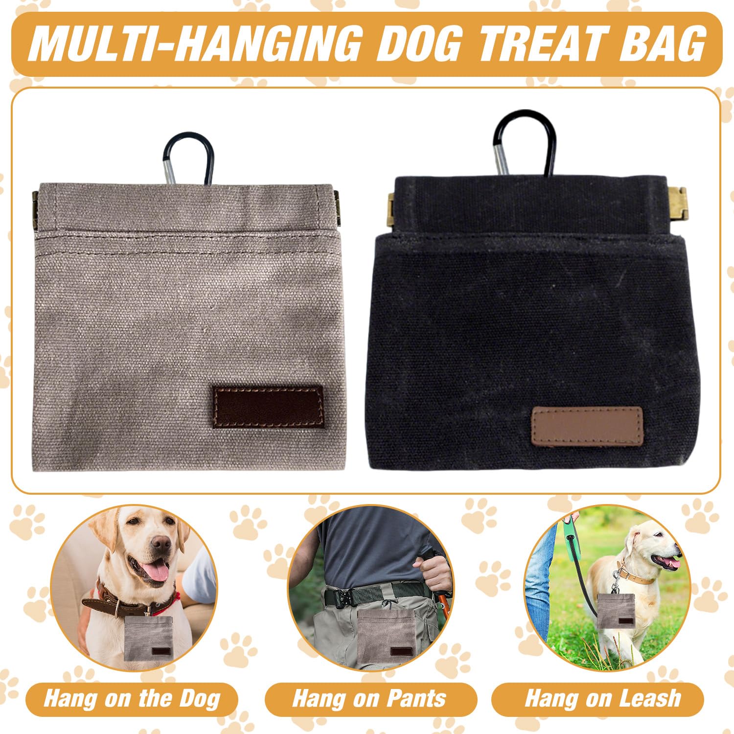 Dog Treat Bag, 2 PCS Treat Pouch for Dog Training Small Dog Walking Bag, Waterproof Treat Bags - Image 4