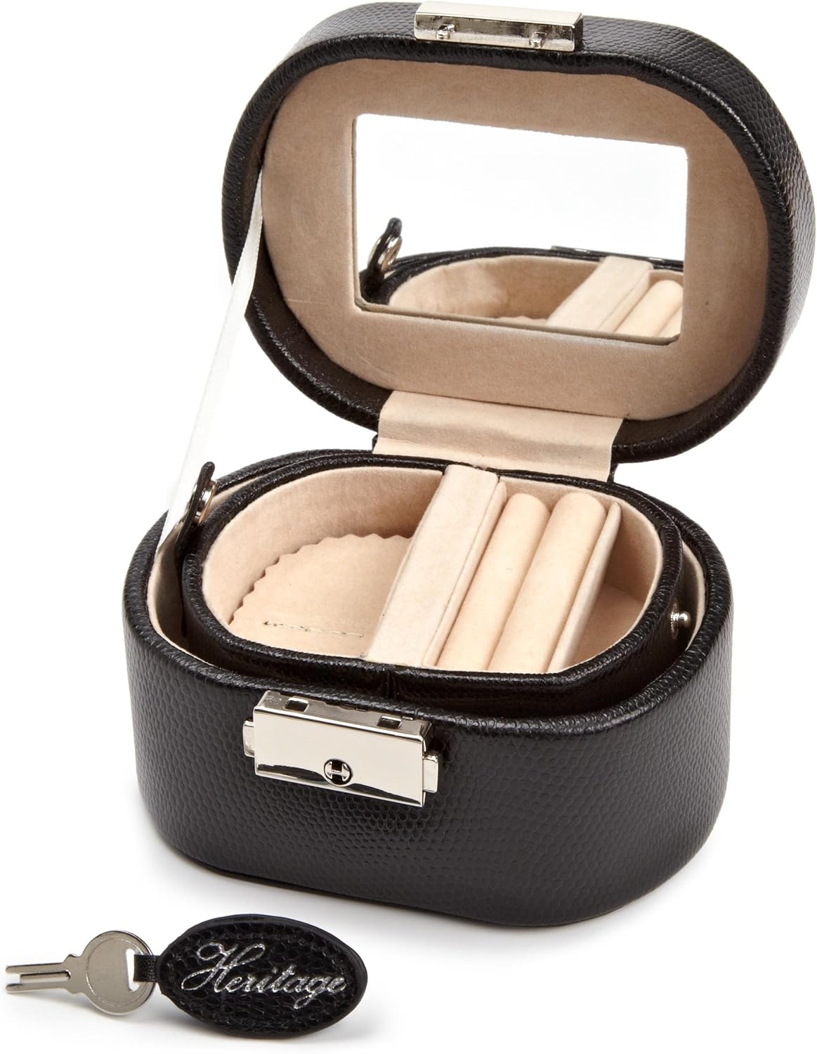 WOLF 281402 Heritage Mini Oval Jewelry Box, Black : Clothing, Shoes & Jewelry