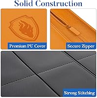 Vista 3 de Carpeta Premium de Tarjetas con Cremallera, Carpeta de Tarjetas Coleccionables Fabmaker de 9 Bolsillos, Cubierta de PU, Álbum de Colección