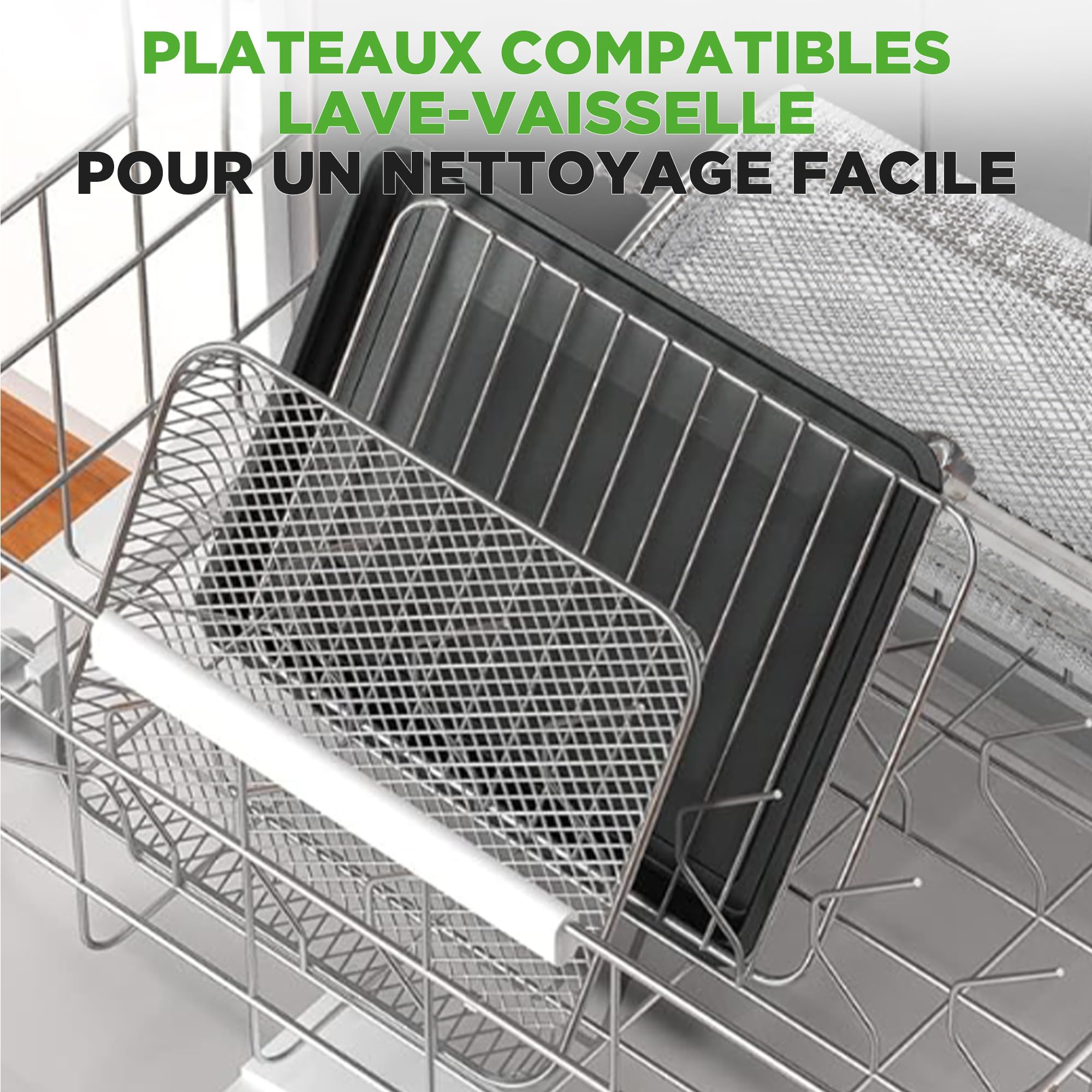 NutriChef Four Friteuse à Air Chaud 26L–Friteuse à Air Électrique 1700W avec Rôtissoire, Mini Four de Comptoir à Convection,10 Programmes, Panier de Friture,Grille de Cuisson & Plateau Ramasse-Miettes