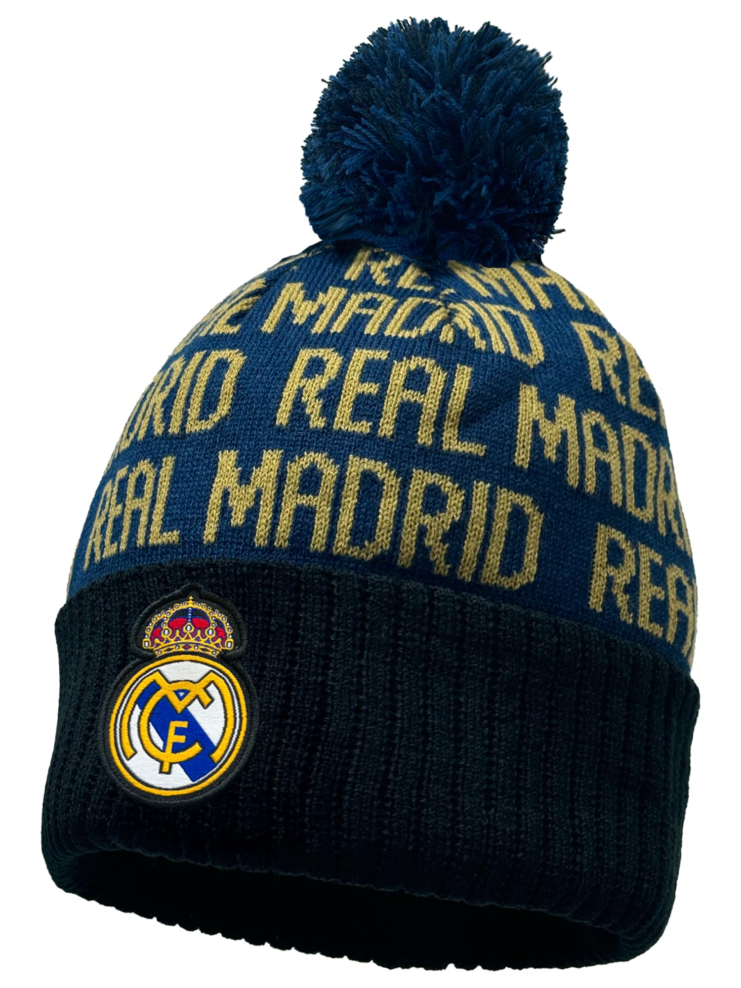 Icon Sports Real Madrid CF Soccer Pom Beanie - Unisex Adult