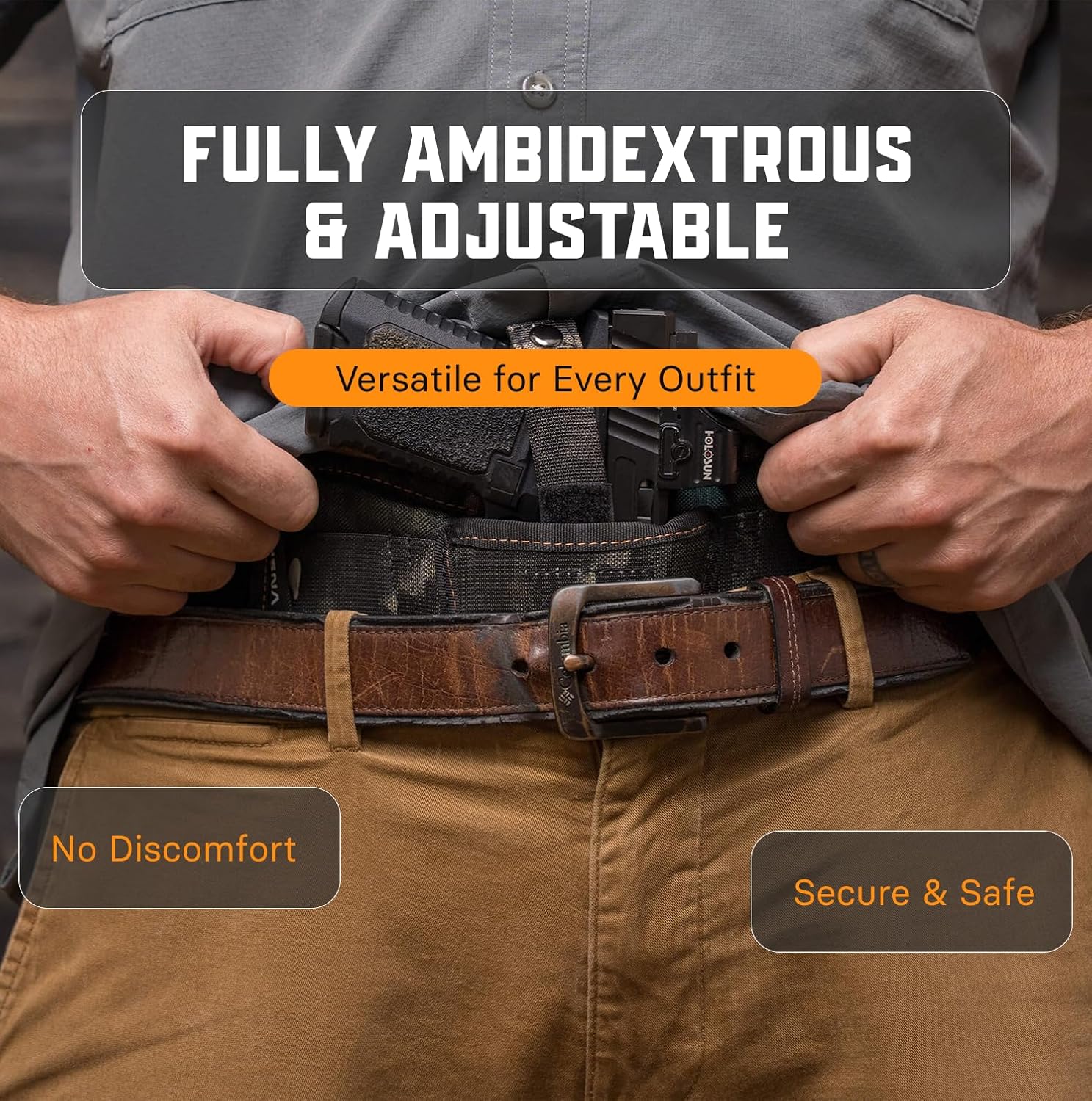 VNSH Lite Belly Band Holster – Comfortable, Lightweight & Discreet | Fits Glock, S&W & More