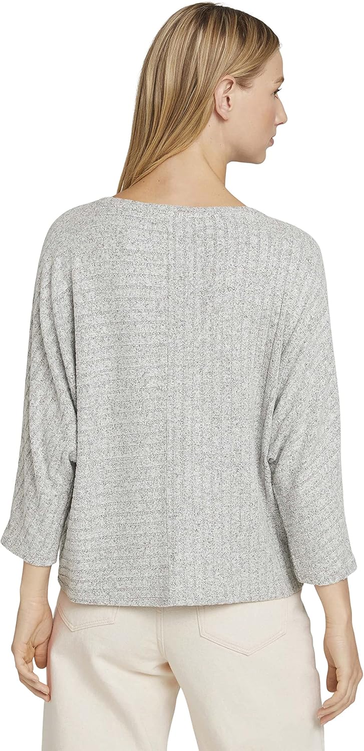 TOM TAILOR Damen Pullover – Weite Fledermausärmel & Plissee-Optik Für Lässigen Komfort