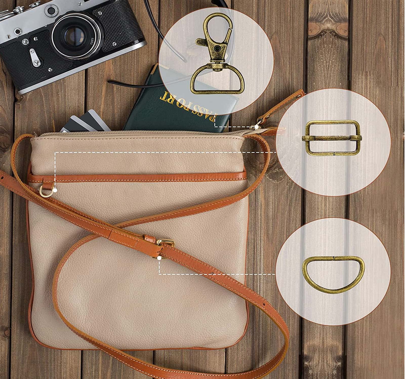 DIY Crafts 2 Set 3x2, Bronze, Keychain Key Chain Swivel Hook D Rings and Slide Buckles for Handbag Purse Hardware 1 Set Contain = 1x Swivel Hook 1x D Rings (2 Set 3x2, Bronze) 4